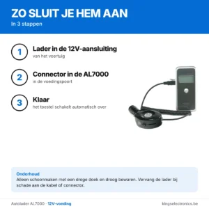 Zo sluit je de autolader AL7000 aan in 3 stappen