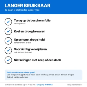 Tips om de zelfklevende elektrode rug langer te gebruiken