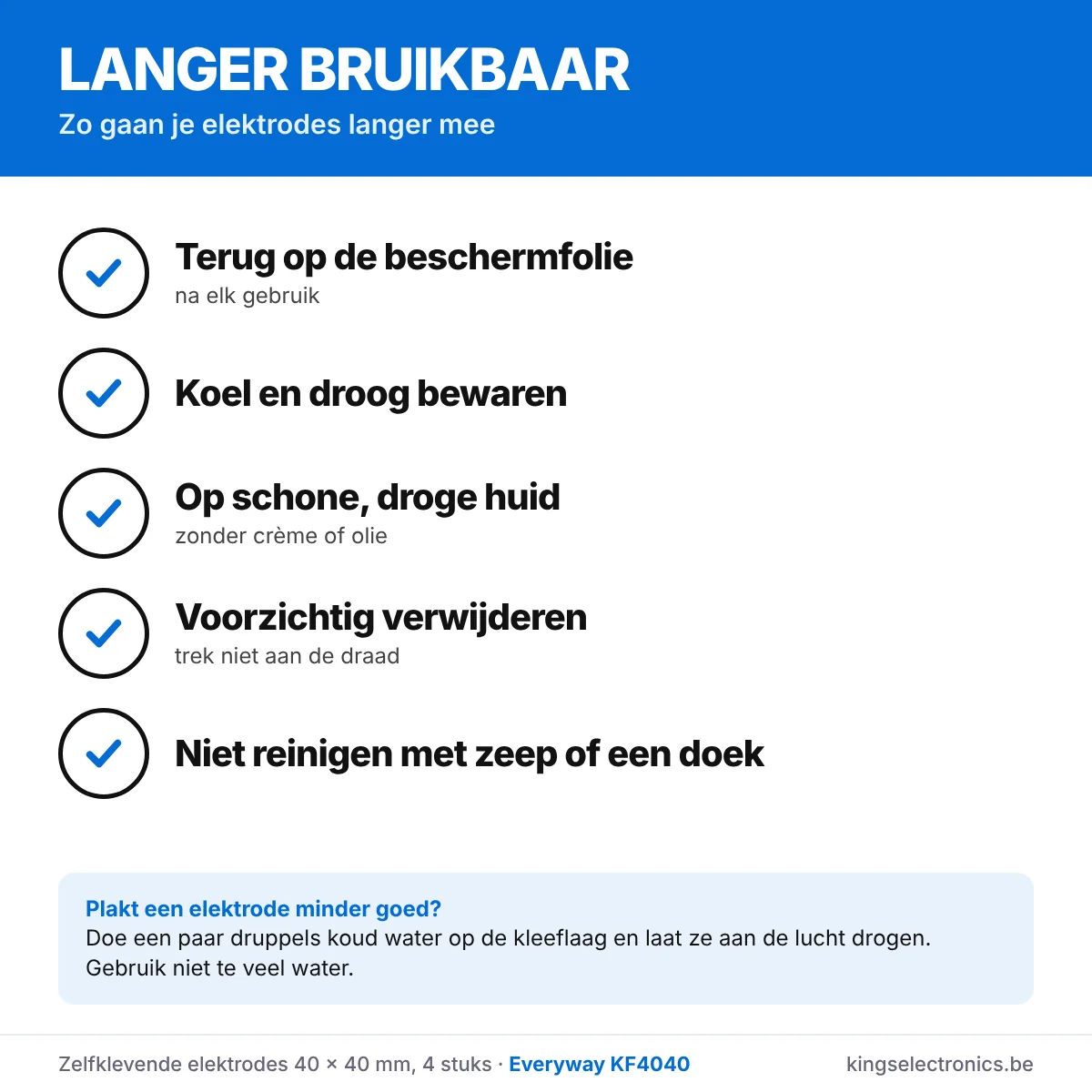 Tips om zelfklevende TENS-elektrodes langer te gebruiken