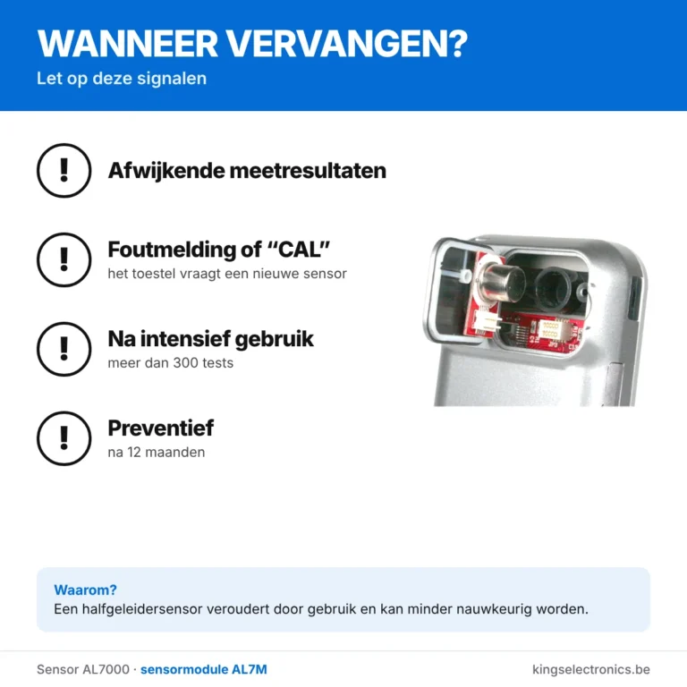 Wanneer vervang je de sensor van de AlcoScan AL7000